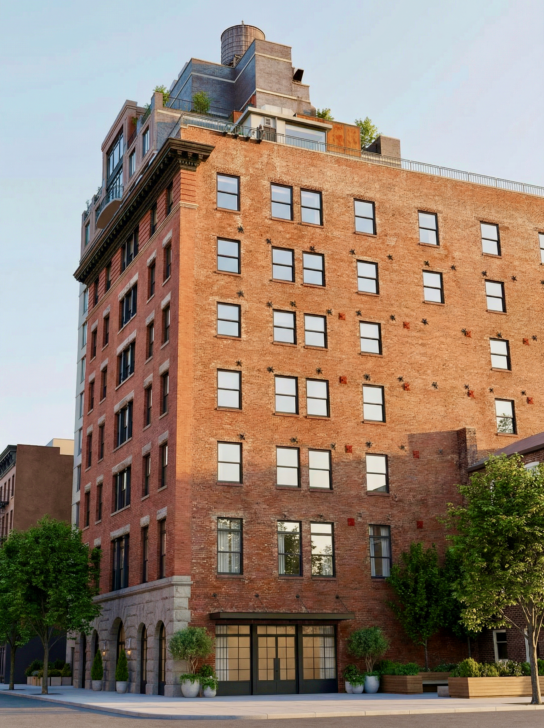 Street-level view of 54 Thompson Street and surrounding SoHo context